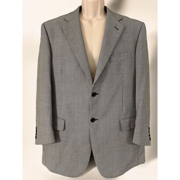 Zanieri Mens Wool Herringbone Blazer Jacket Sport Coat Made In Italy Size 42R - Picture 1 of 11